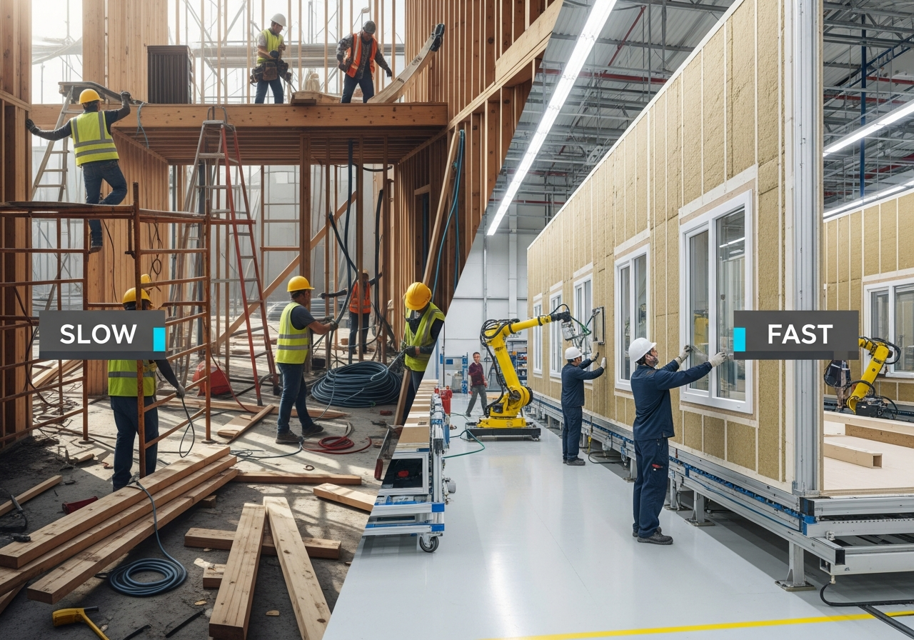 Modular vs traditional construction timeline comparison